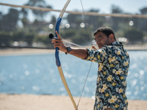 Archery Competition at Edwards Lifesciences' Luxury Luau Themed Staff Picnic in Orange County